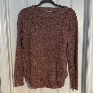 Pink Clover Textured Mauve Crewneck Sweater